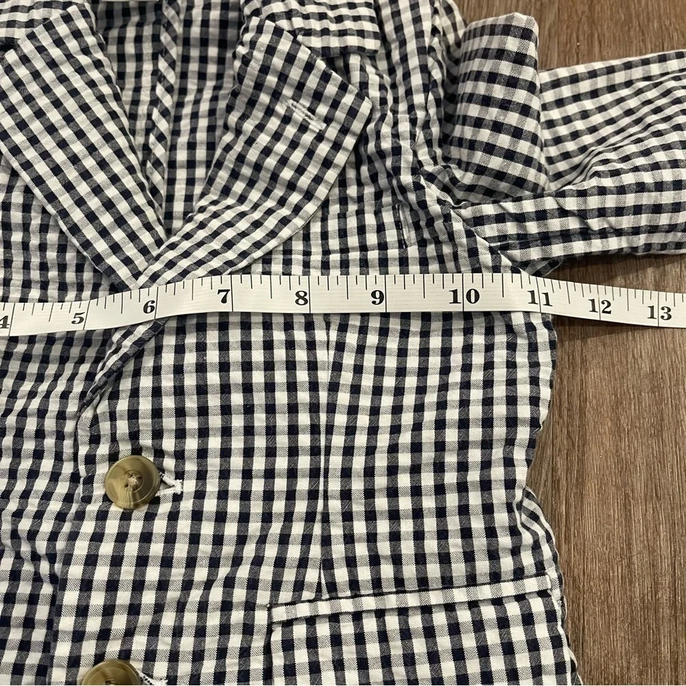 Janie And Jack Blazer Baby Boy Sz 12-18 Mo Blue Gingham Jacket Preppy Cotton